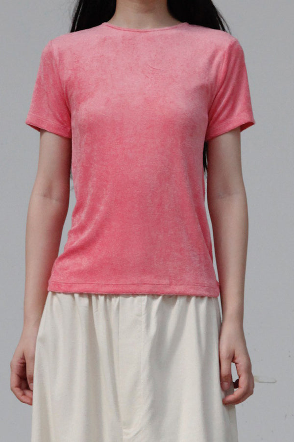BASERANGE short-sleeved T-shirt TOOT-VE-AU23 drunk powder